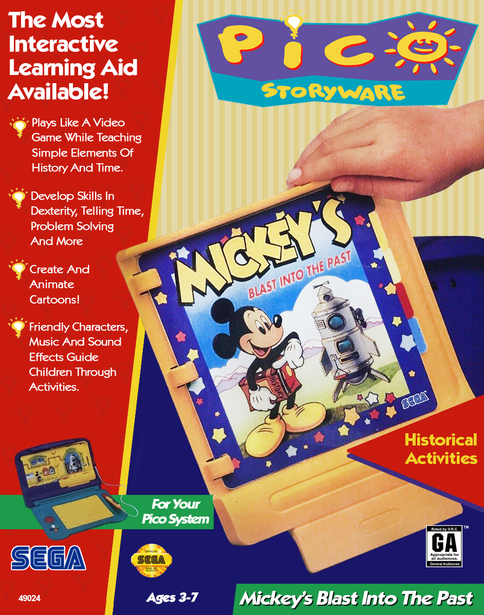 Mickey's Blast into the Past box art for Sega Pico